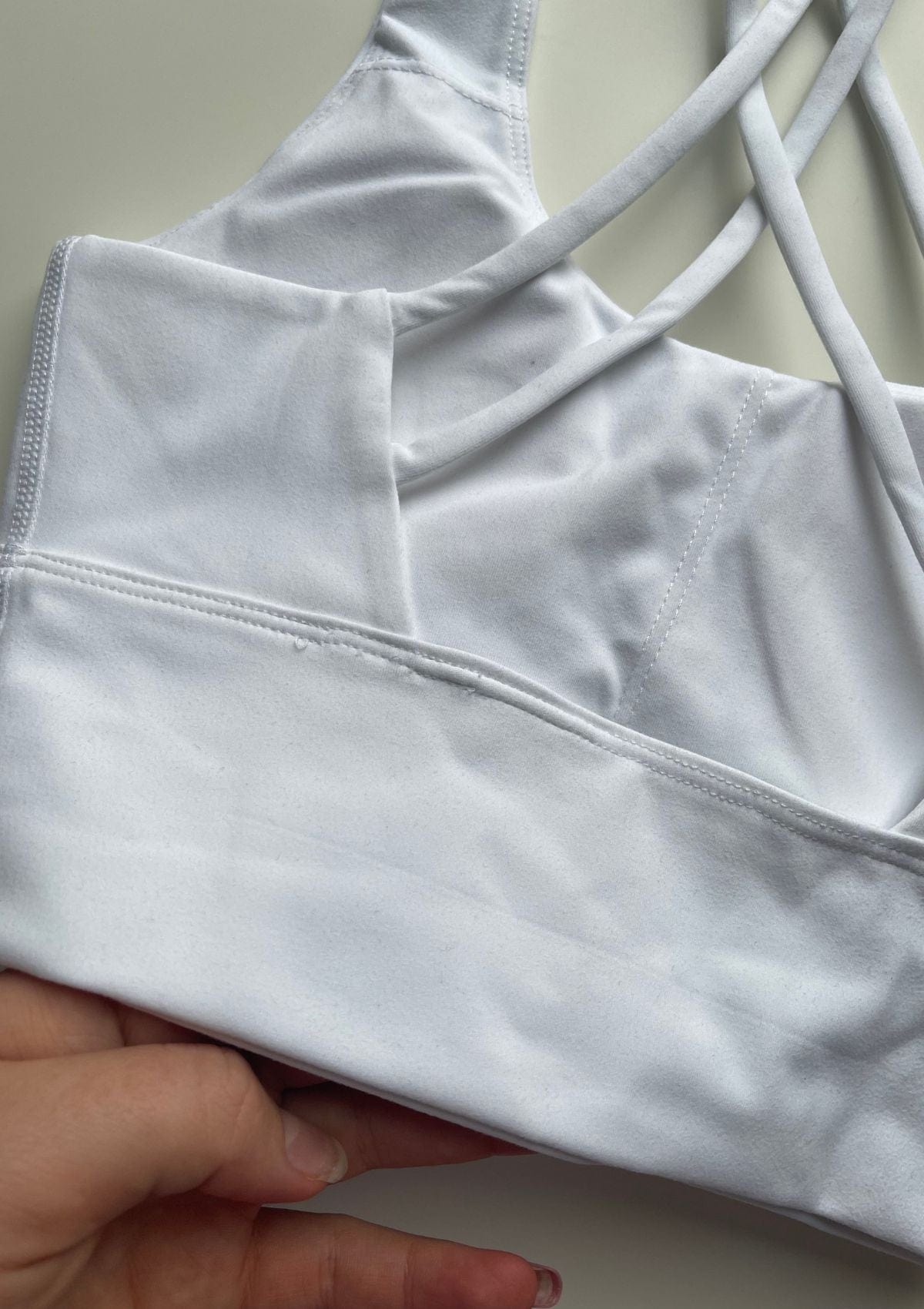 Second Chance: Cross Back Sports Bra - White