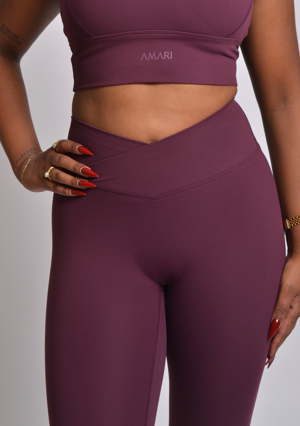 Cloud Love™ V-Leggings - Dark Cherry