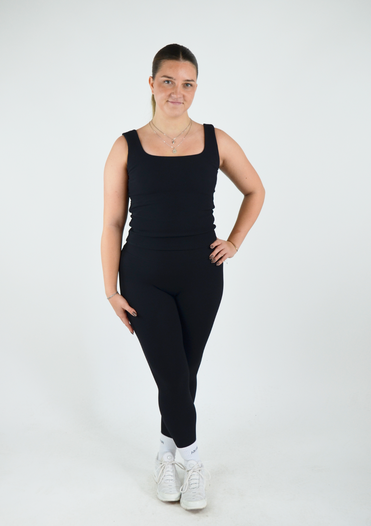 Ribbed Basic Leggings - Black
