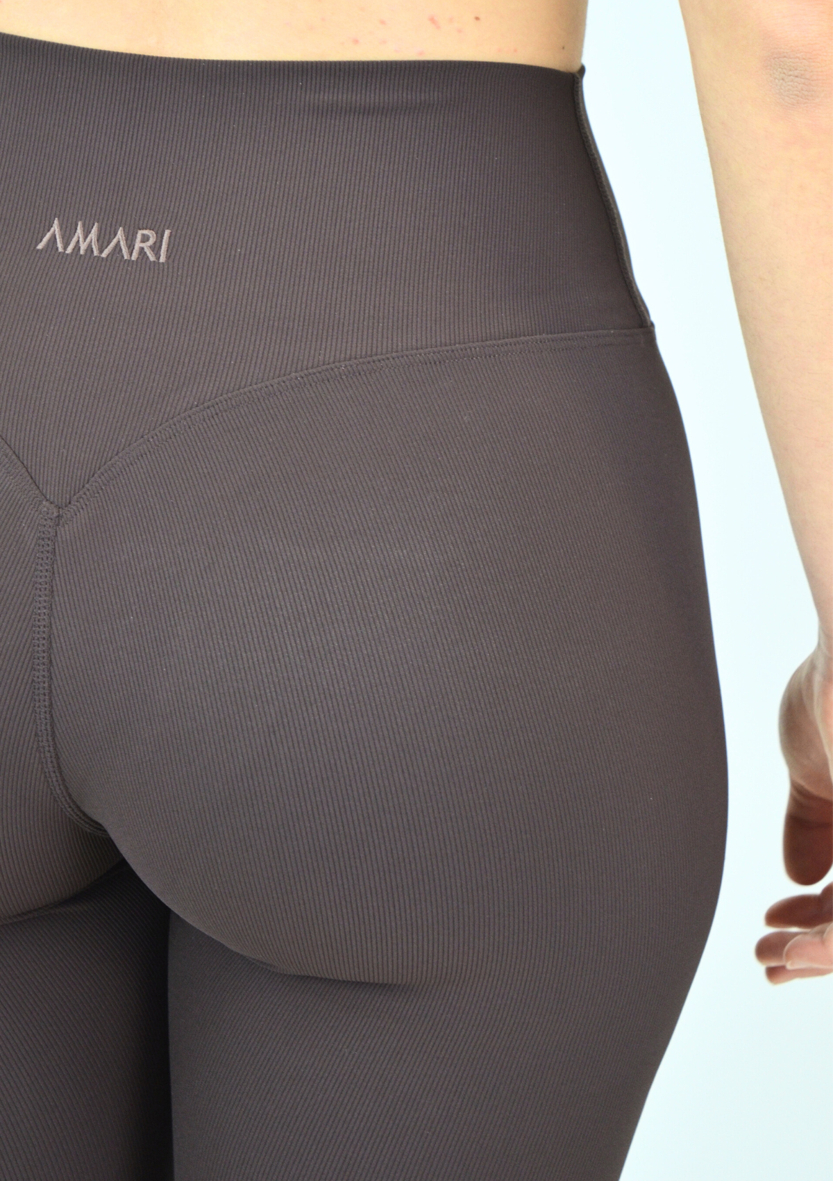 Ribbed Straight Leggings - Espresso