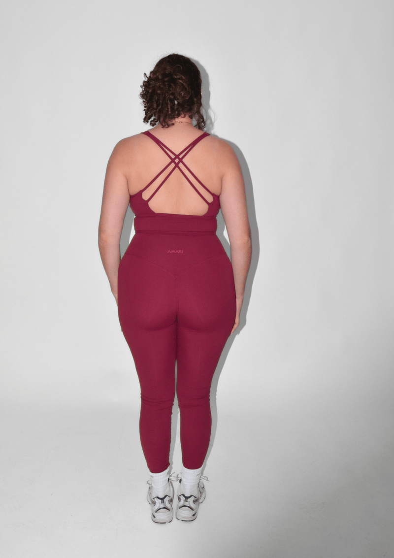 Burgundy Essentials v-leggings