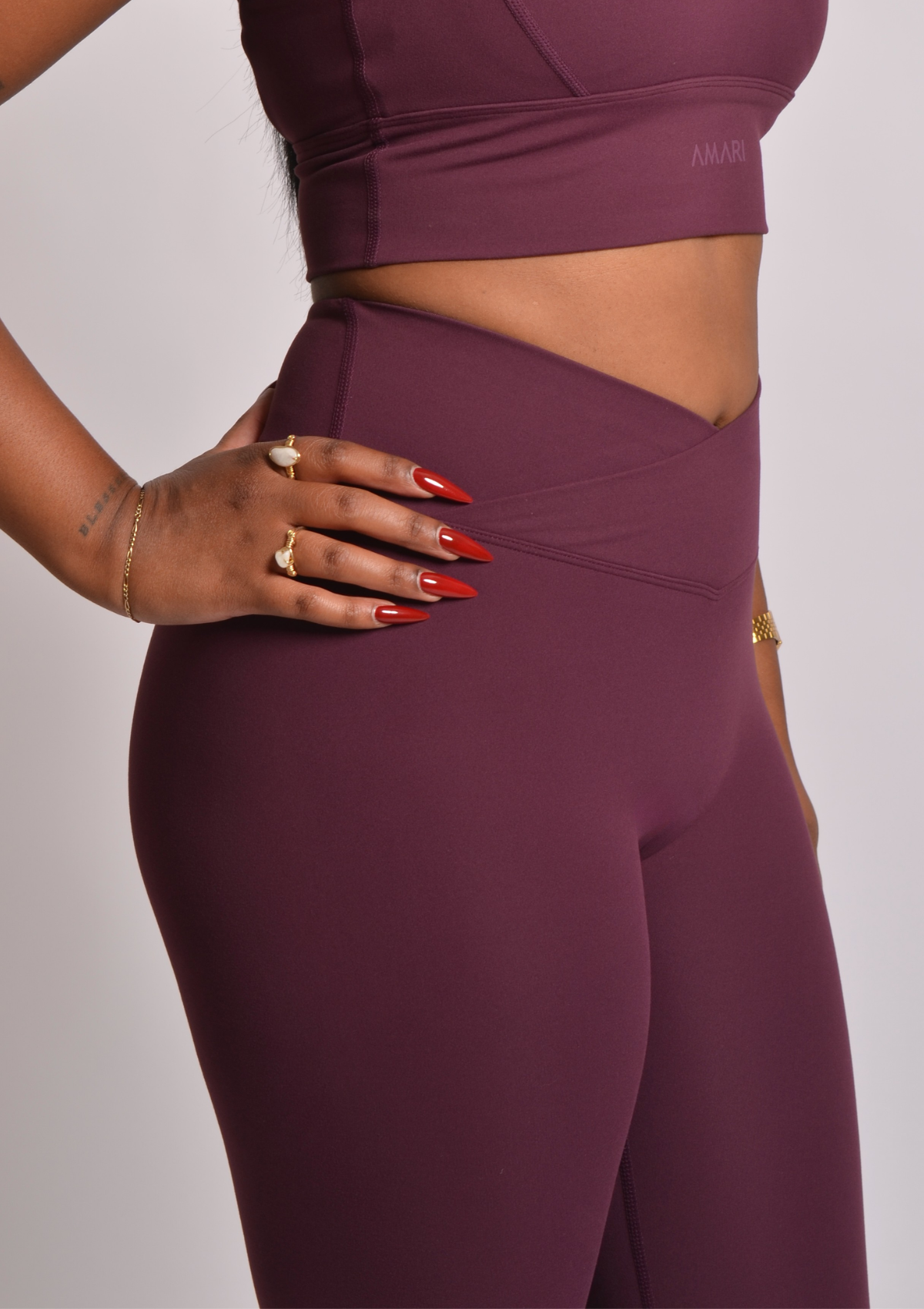 Cloud Love™ V-Leggings - Dark Cherry