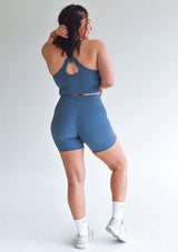 Ribbed Shorts - Steel Blue