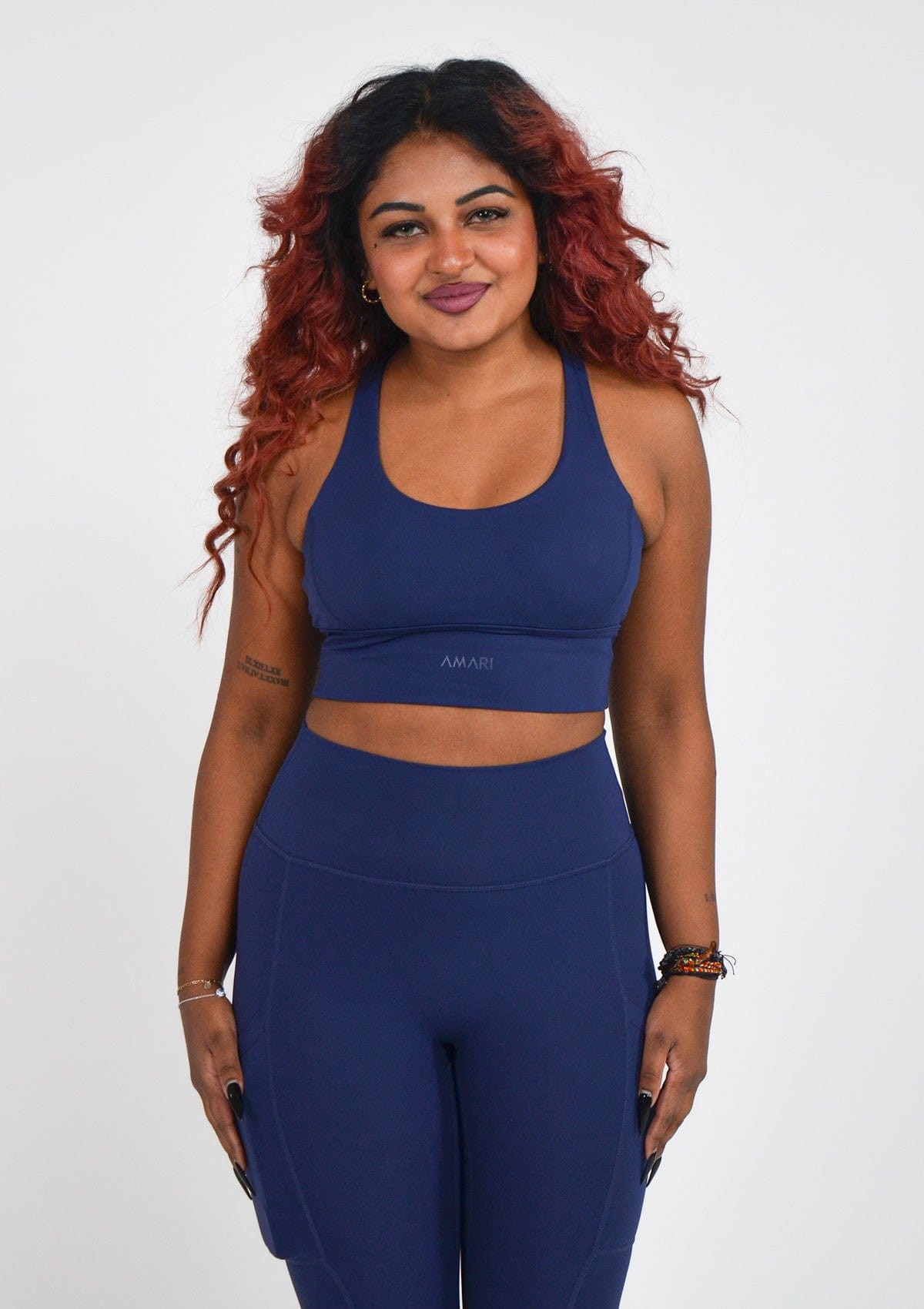 Cross Back Sports Bra - Navy