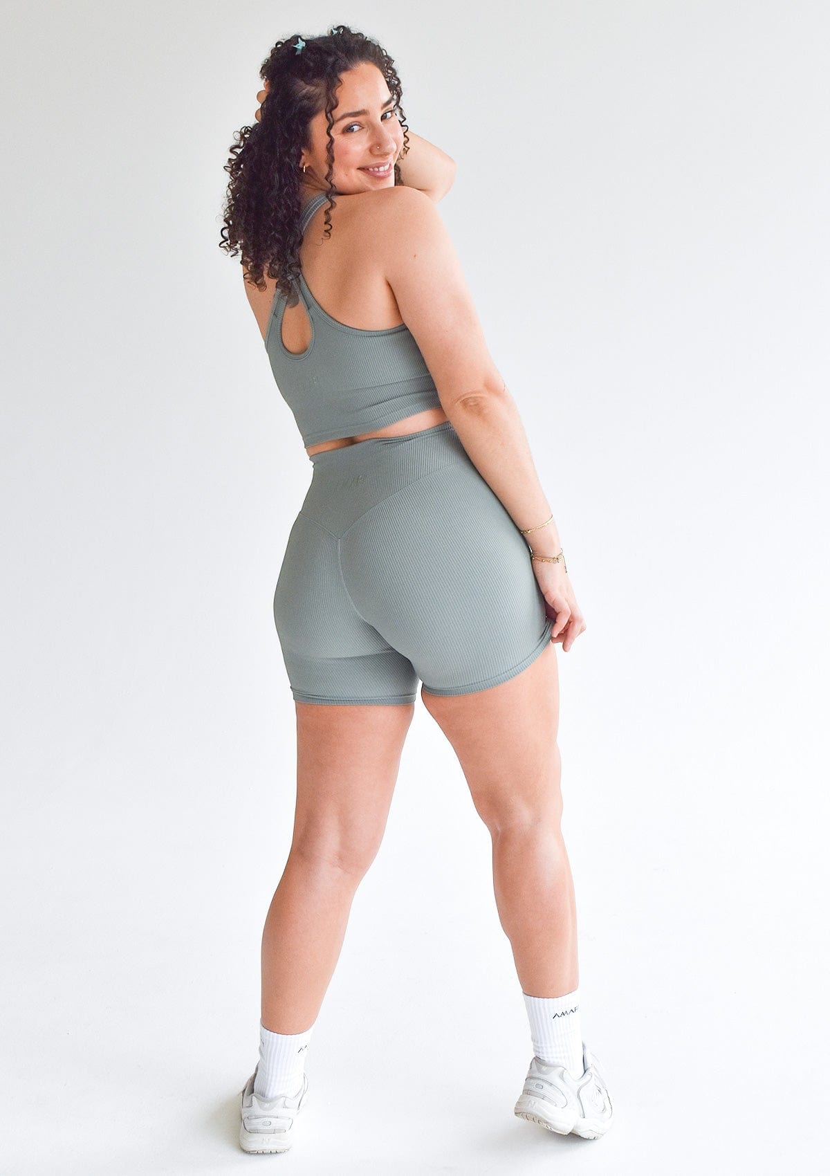 Ribbed Shorts - Sage Green