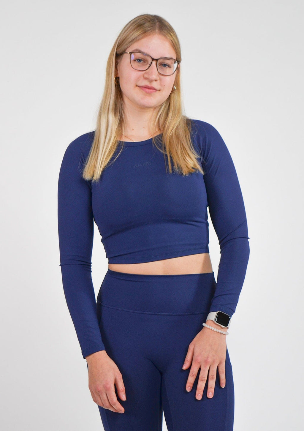 Arise Comfort Cropped Long Sleeve - Navy - ShopperBoard