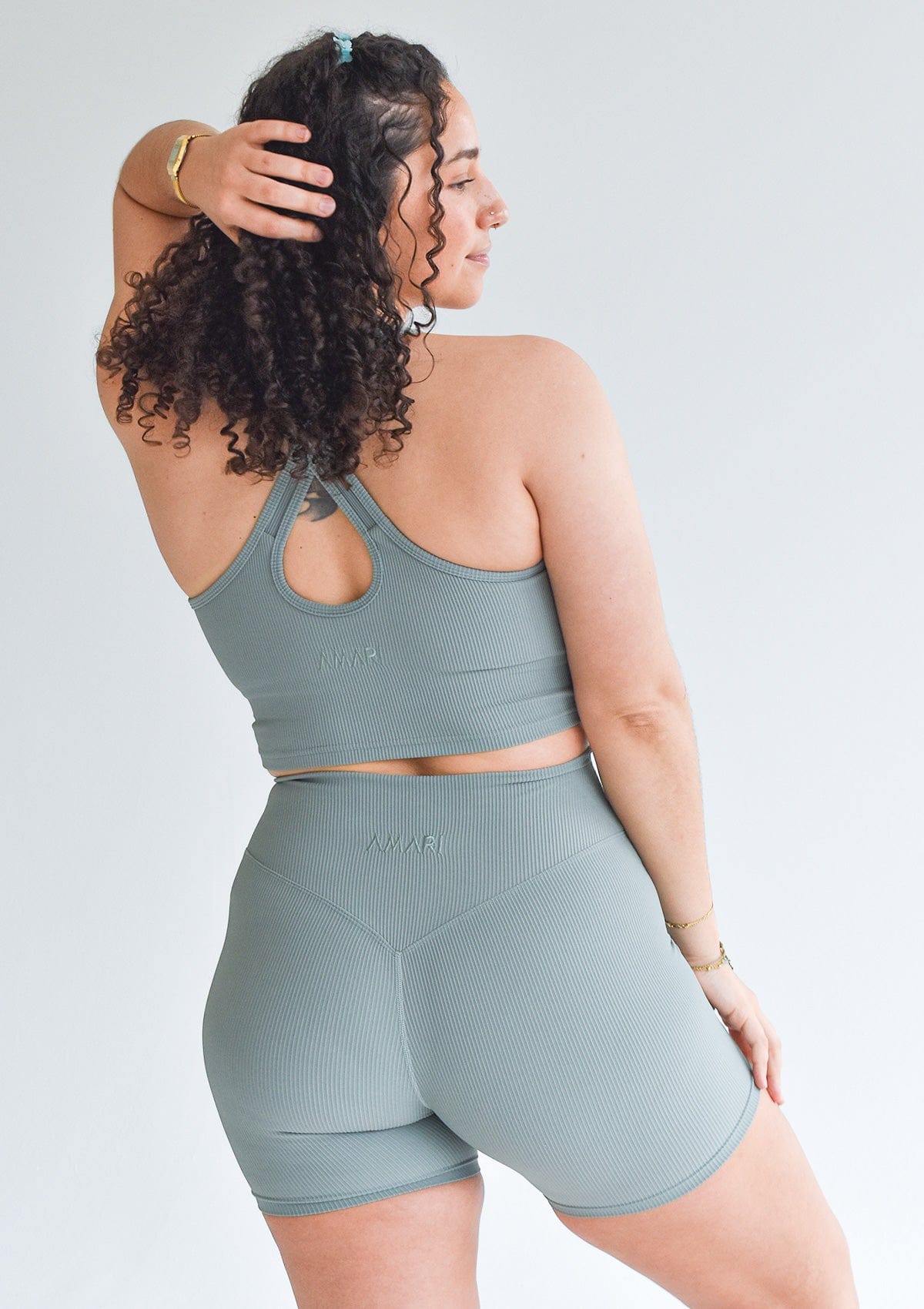 Ribbed Crop Top - Sage Green