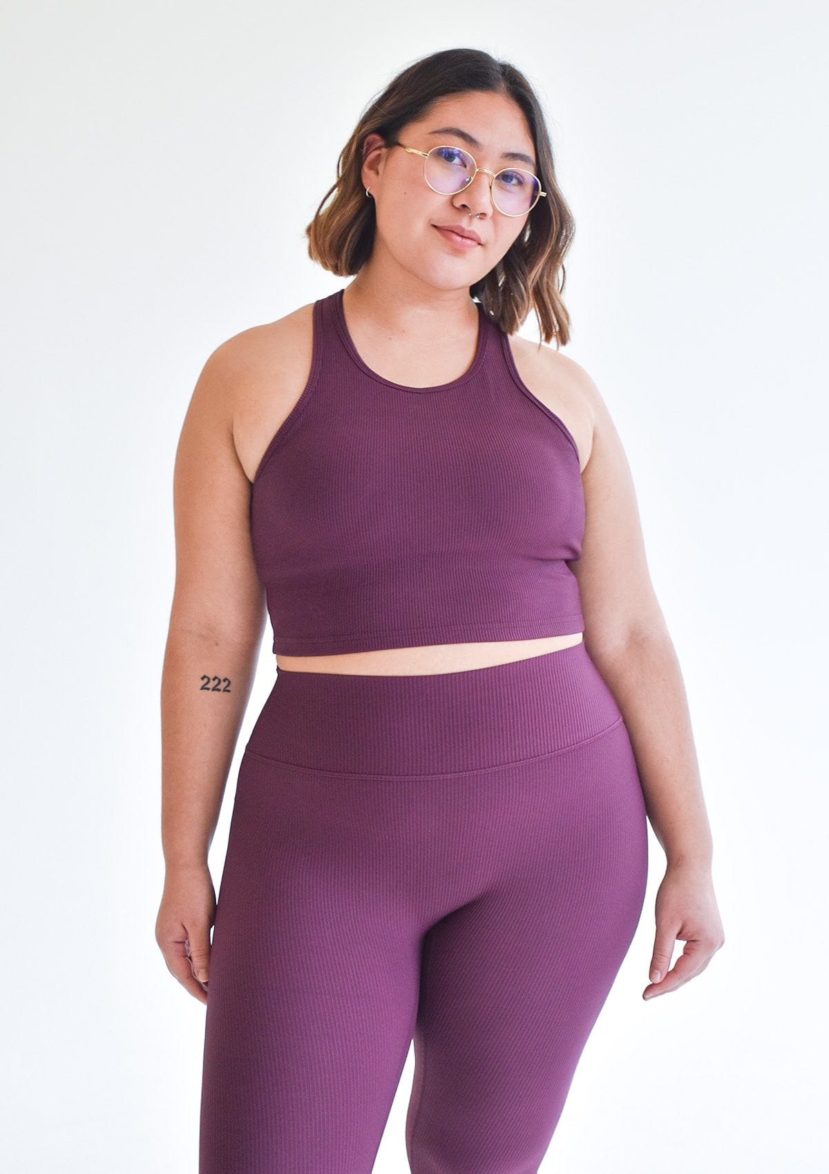 Ribbed Crop Top - Plum