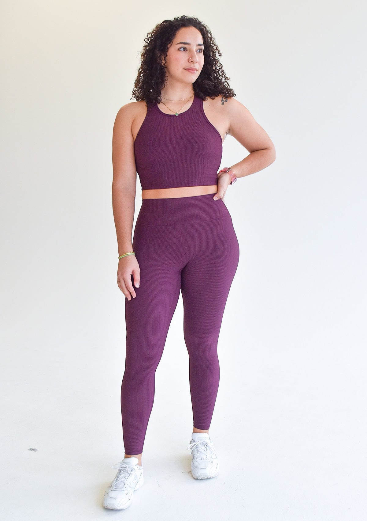 Ribbed Crop Top - Plum