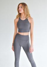 Ribbed Crop Top - Stone
